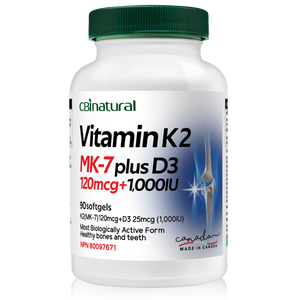 Vitamin K2 MK-7 120mcg with Vitamin D3 25 mcg, 90 softgels, 3-Month Supply