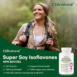 Super Soy Isoflavones 2.5:1 Extract, 1250 mg Strength, 120 Vegan Capsules, 4-Month Supply