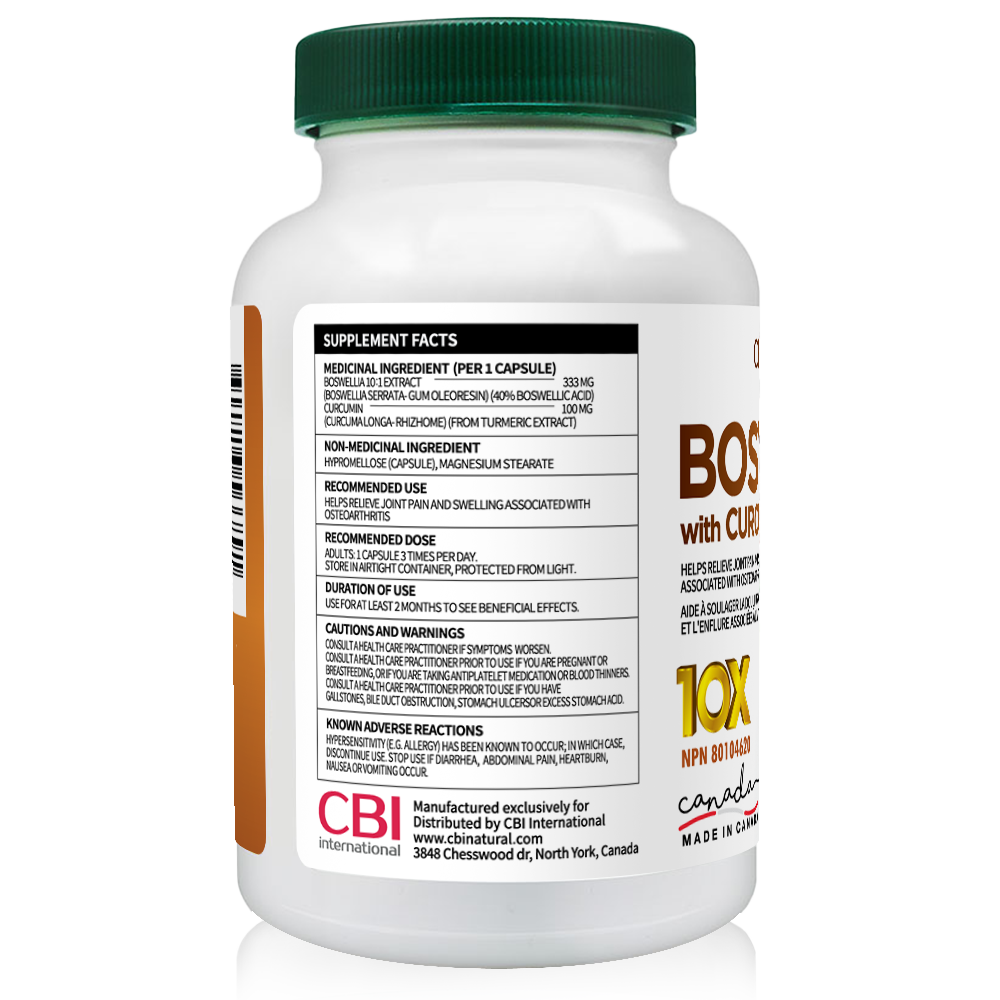 Boswellia 10:1 Extract 333mg & Curcumin 100mg, 120 Vegan Capsules