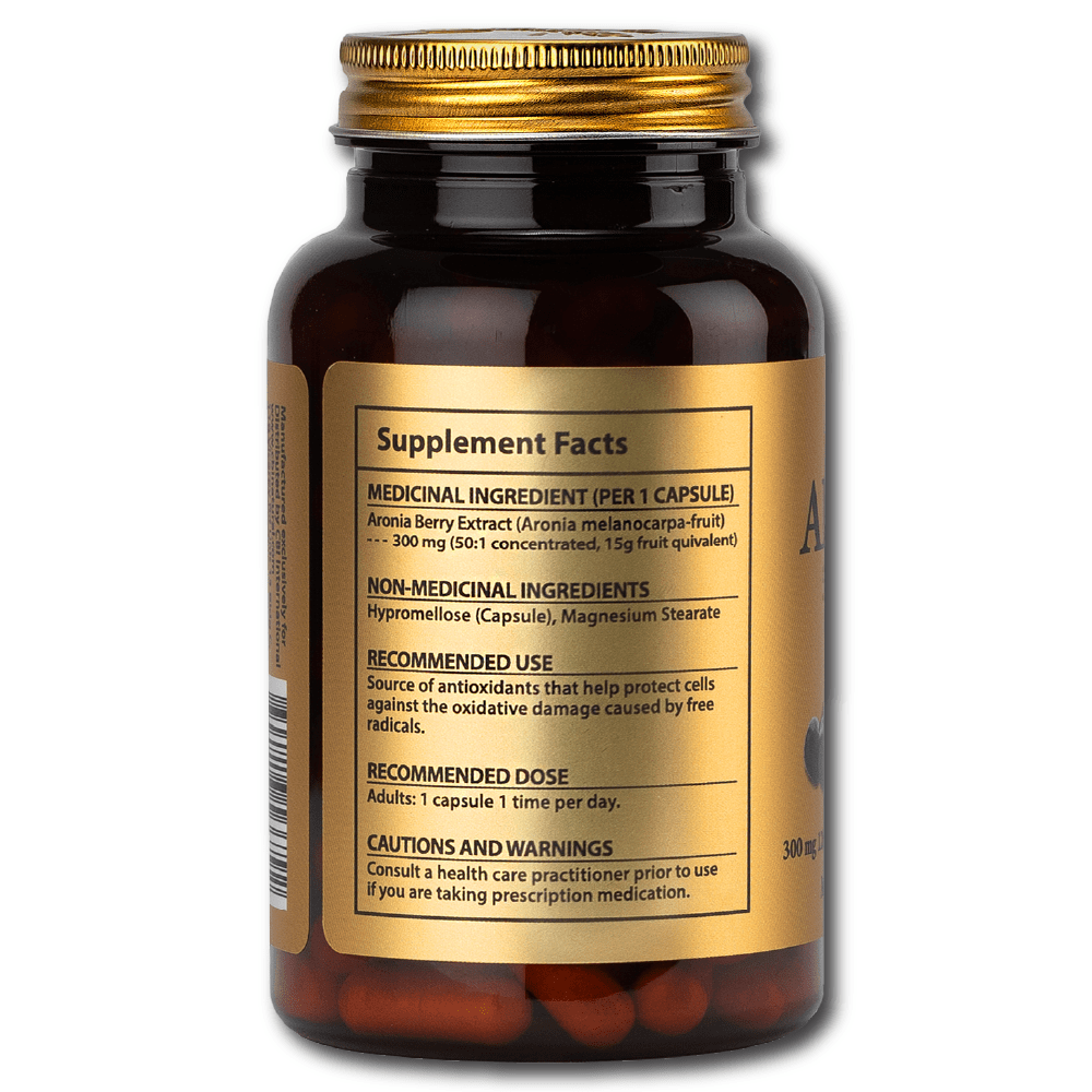 Aronia 50:1 Extract, 15000 mg Strength, 120 Vegan Capsules, 4-Month Supply