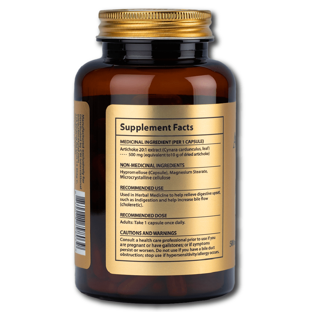 Artichoke 20:1 Extract 500mg, Supports Liver & Digestive Health, 120 Vegan Capsules (4-Month Supply), Non-GMO, Gluten Free